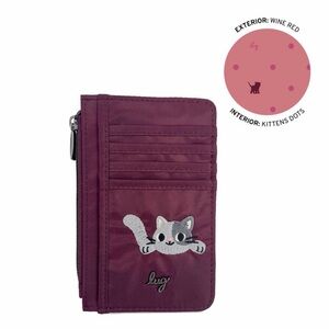 Lug Slide Wine Red w/ Cat Embroidery NWT